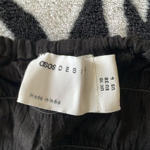 ASOS women’s black bell long sleeve beach crop top bikini cover up size 6 - Picture 9 of 9